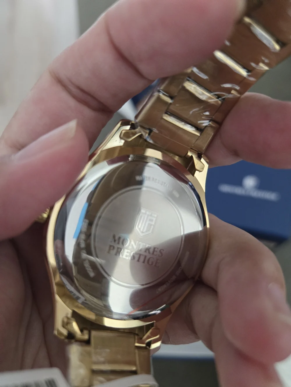 Invicta Collab Montres Prestige Gold Tone Moonphase with Crystal Markers